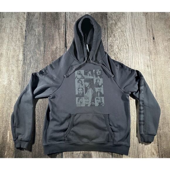 Taylor Swift Eras Tour Gray Black Hoodie XL Official Merch 2023-24 Dates - Picture 1 of 10